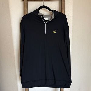 Peter Millar Black Quarter-Zip Pullover with Masters Logo